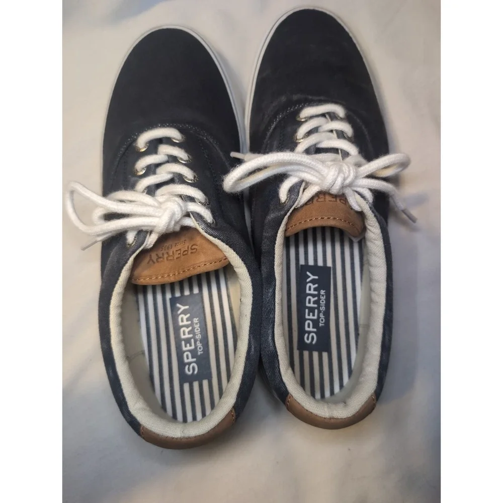 Sperry Top Sider CVO Salt-Washed Canvas Sneaker, 1048024, Navy, Size 10.5M